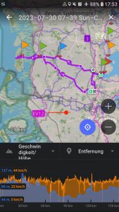 GPS-Track 157 km nach Rømø
